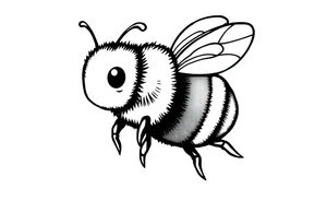 Cute bee tattoo idea
