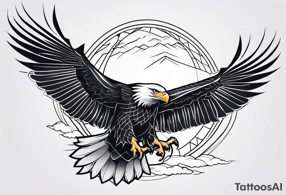 flying fish eagle tattoo idea