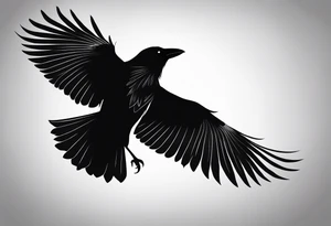 silhouette of a crow with half open wings
every line must be straight tattoo idea