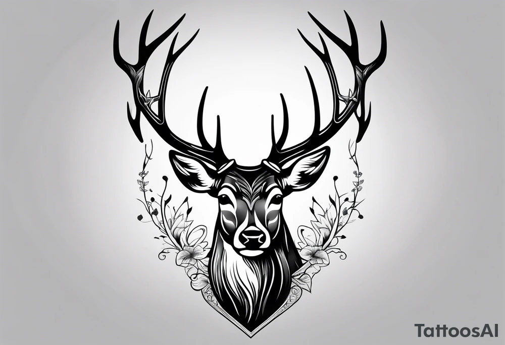 Recurve bow and arrow, deer tattoo idea