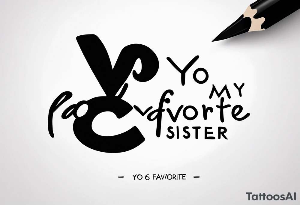 The handwritten words "yo my favorite sister" with a small puzzle piece tattoo idea