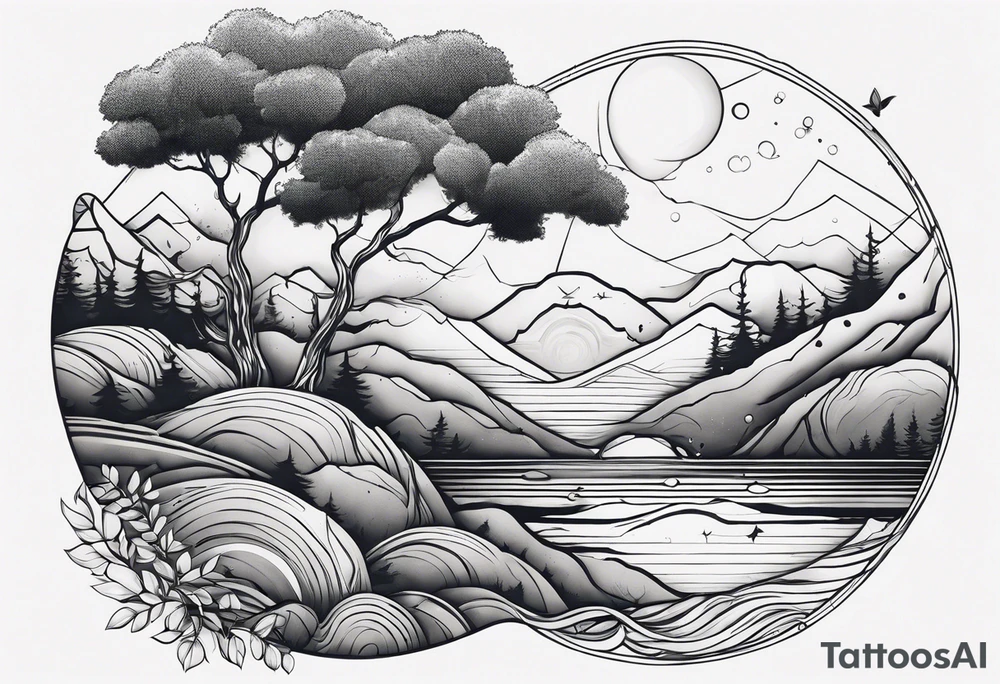 Water, nature, sleeve tattoo tattoo idea