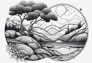 Water, nature, sleeve tattoo tattoo idea