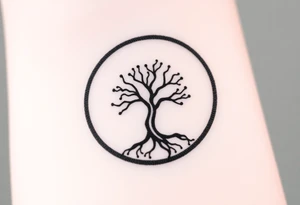 Enso circle with tree of life tattoo idea