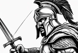 Spartan warrior point spear up tattoo idea