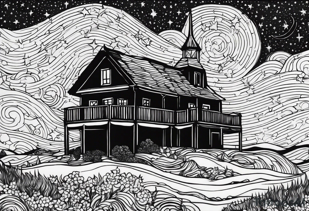 starry night van gogh tattoo idea