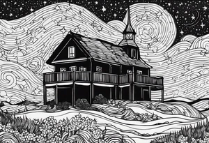 starry night van gogh tattoo idea