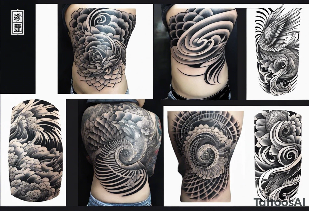 thick spiral japanese sleeve tattoo tattoo idea