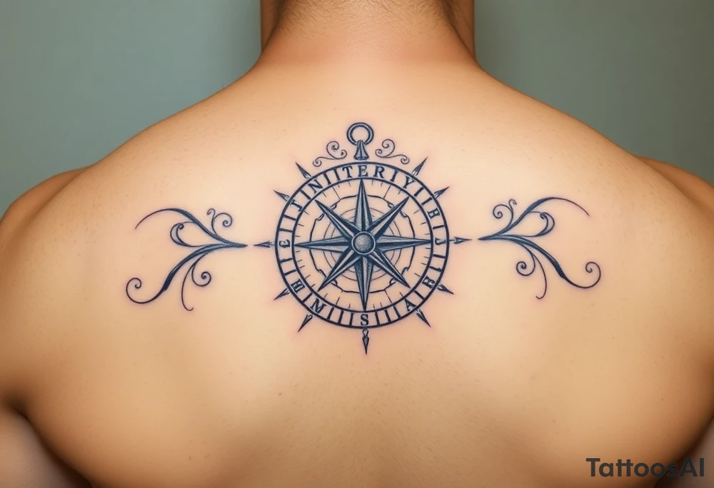 compass with Integrity, courage, love, and family tattoo idea
