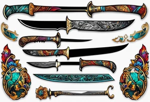 Knives, thermal gauges tattoo idea