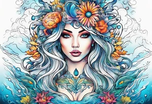 Woman under water tattoo idea