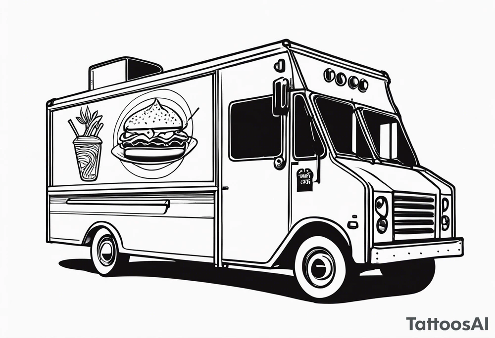 Step van food truck tatoo tattoo idea