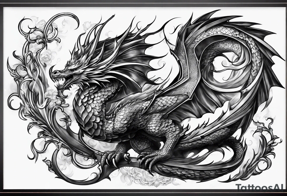 Drachen schwanz oben tattoo idea