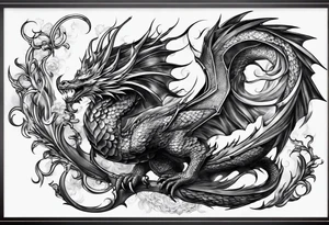Drachen schwanz oben tattoo idea