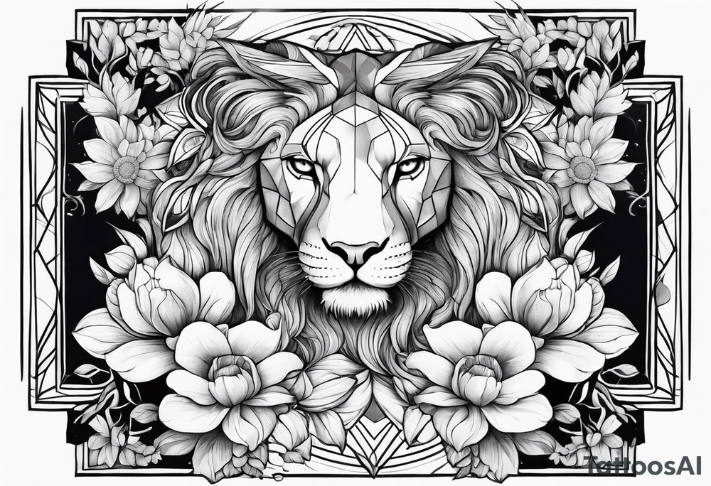 gemini flowers animals tattoo idea