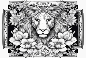 gemini flowers animals tattoo idea