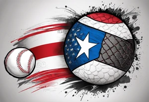 Puerto rico flag and baseball with jersey #2 tattoo idea