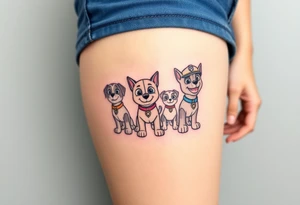 full squad of paw patrol tattoo idea