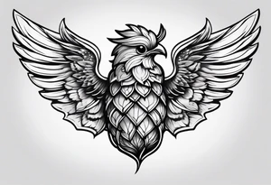 Flying acorn with wings tattoo idea