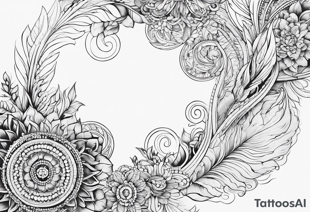 winding dotted line with X tattoo idea