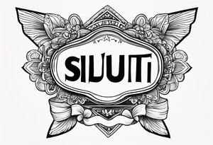 Keyhole lower back tattoo with a ribbon behind it that reads "proud slut" tattoo idea