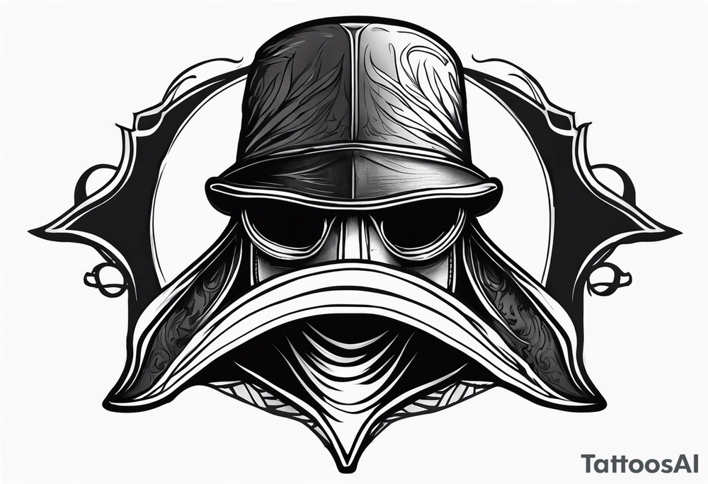 dark fantasy plague doctor mask tattoo idea