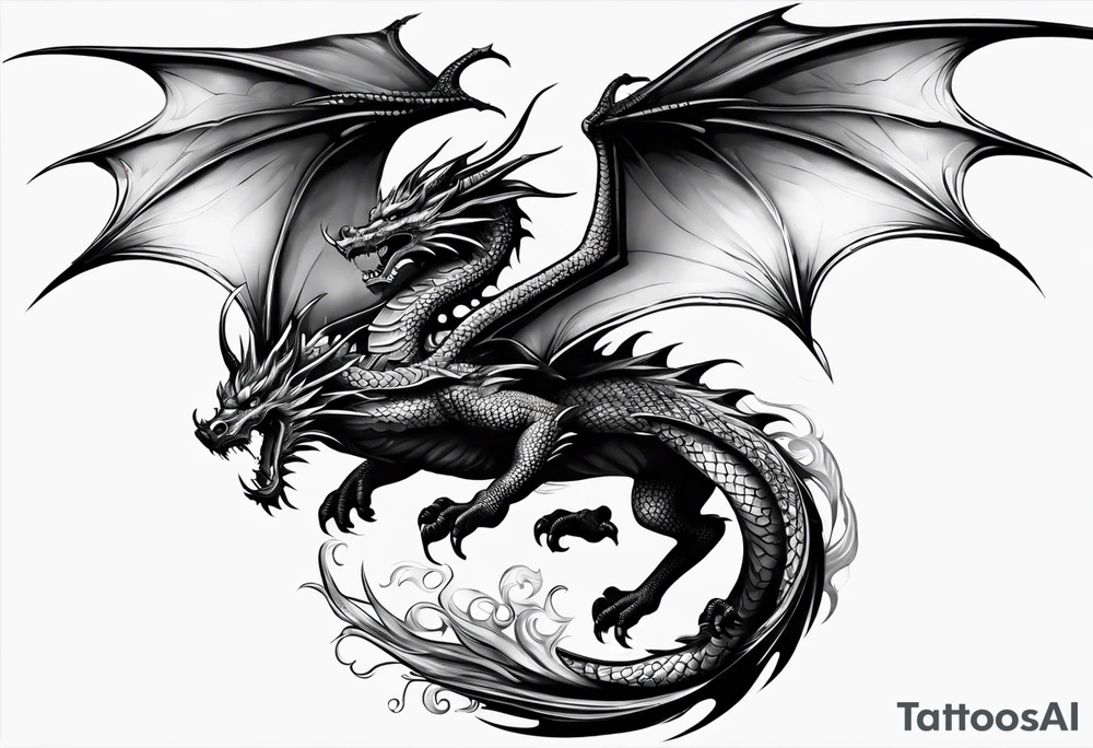 Flying dragon tattoo idea