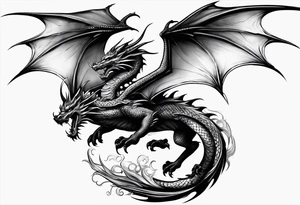 Flying dragon tattoo idea