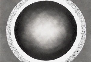 an OPEN Ensō circle, without the "pointers", just the brush circle - representing how light and darkness go togetger tattoo idea