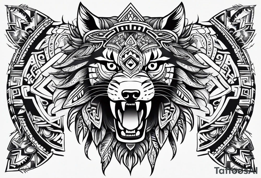 Aztec animal tattoo idea