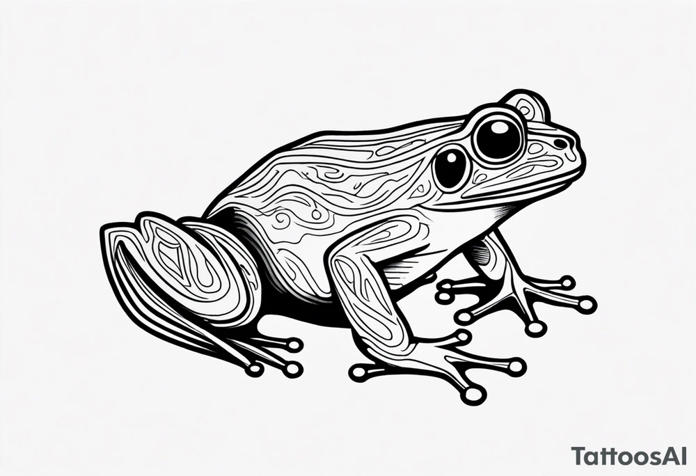 a psychedelic frog tattoo idea