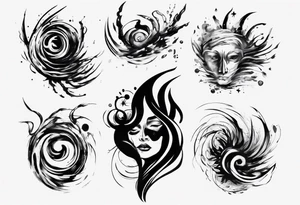 Brush stroke drawing time tattoo idea
