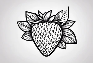 Simple Strawberry tattoo idea