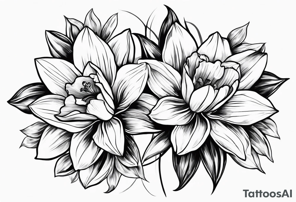 narcissus flower tattoo idea