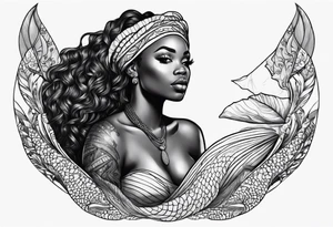 african mermaid tattoo idea