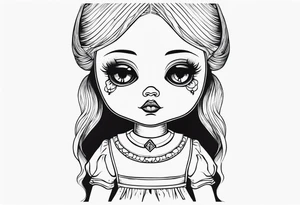 Haunting Creepy Doll tattoo idea