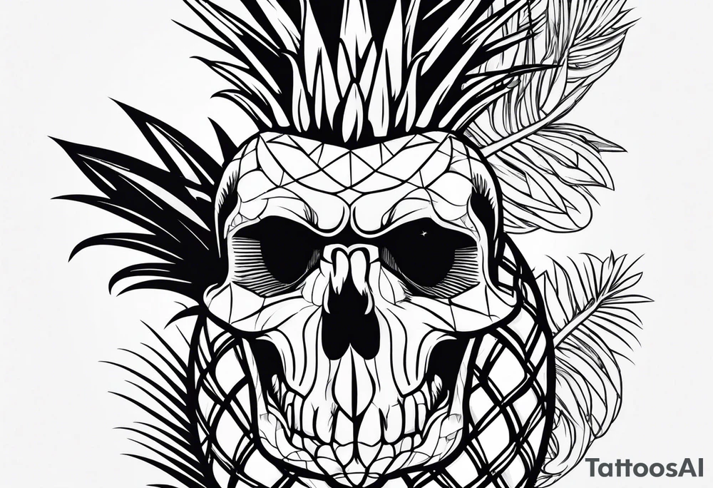 Pineapple and swallow simple tattoo idea