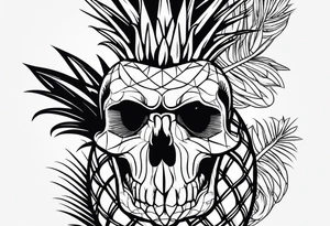 Pineapple and swallow simple tattoo idea