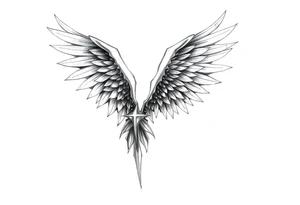 Long Angelwings tattoo idea