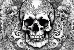 merge aorta arteries and skull tattoo idea