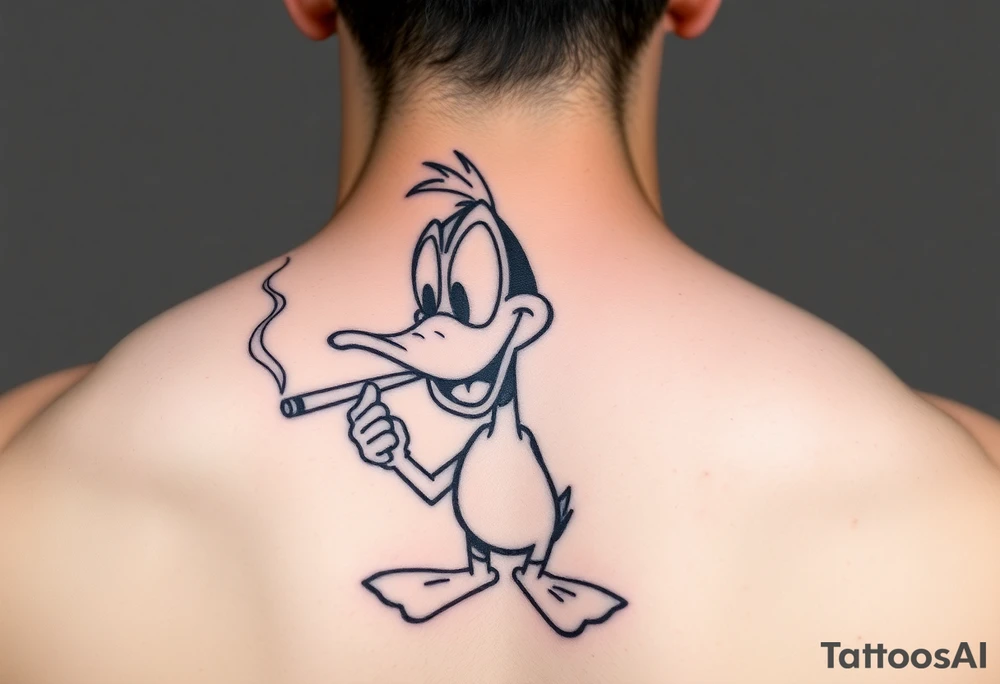 Daffy duck smoking a joint tattoo idea