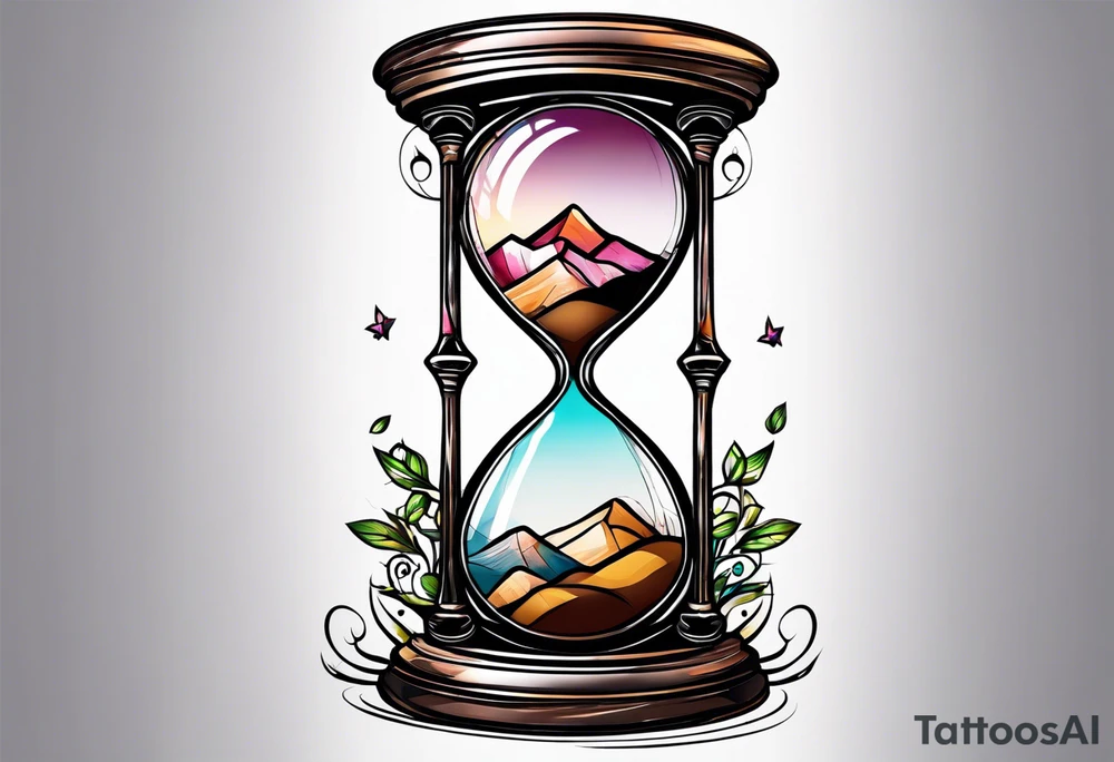 hourglass and tree of life tattoo idea