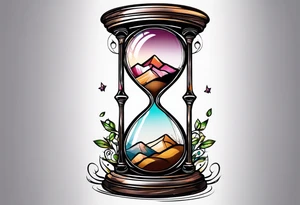 hourglass and tree of life tattoo idea