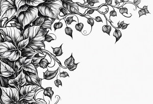 Devils ivy plant tattoo idea