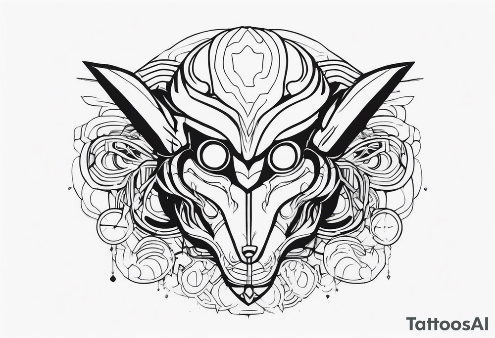 cyber creature but its themed in the 1960s tattoo idea