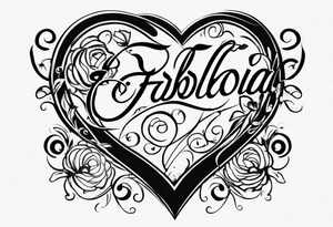 A tattoo that has the name Fabiola and that’s cursive and it has a type of heart. And that fits on my forearm tattoo idea