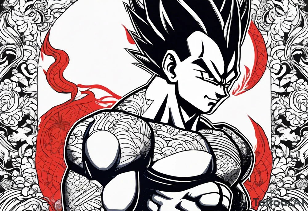 Vegeta wearing his badman tattoo tattoo idea