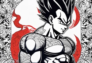 Vegeta wearing his badman tattoo tattoo idea