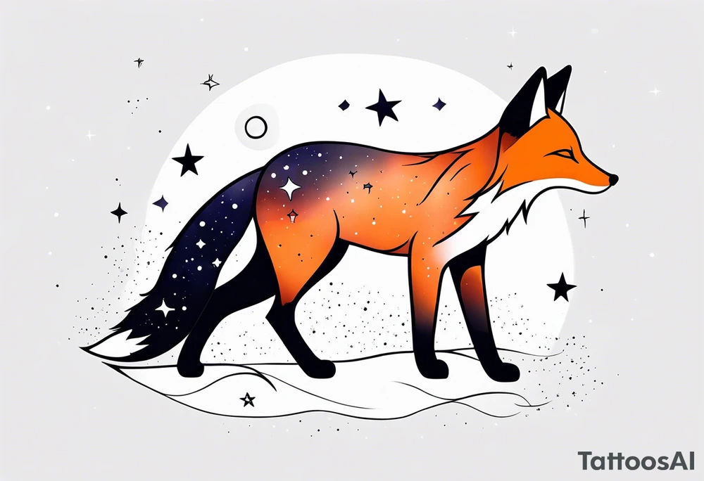 fox looking at the stars tattoo idea