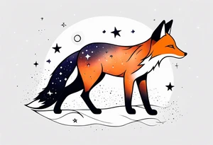 fox looking at the stars tattoo idea